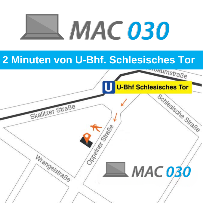 Karte zum Standort Mac Service 030